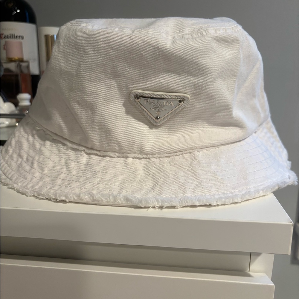 Prada White Bucket Hat